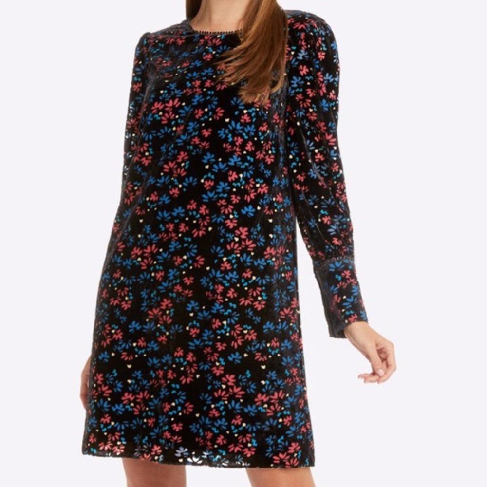 Draper James XL Velvet Floral Shift Dress New With Tags